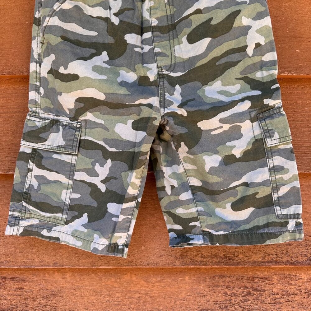 Place Boys Camo Elastic Waist Cargo Shorts Size 14 100% Cotton Made In Kenya - Picture 6 of 8
